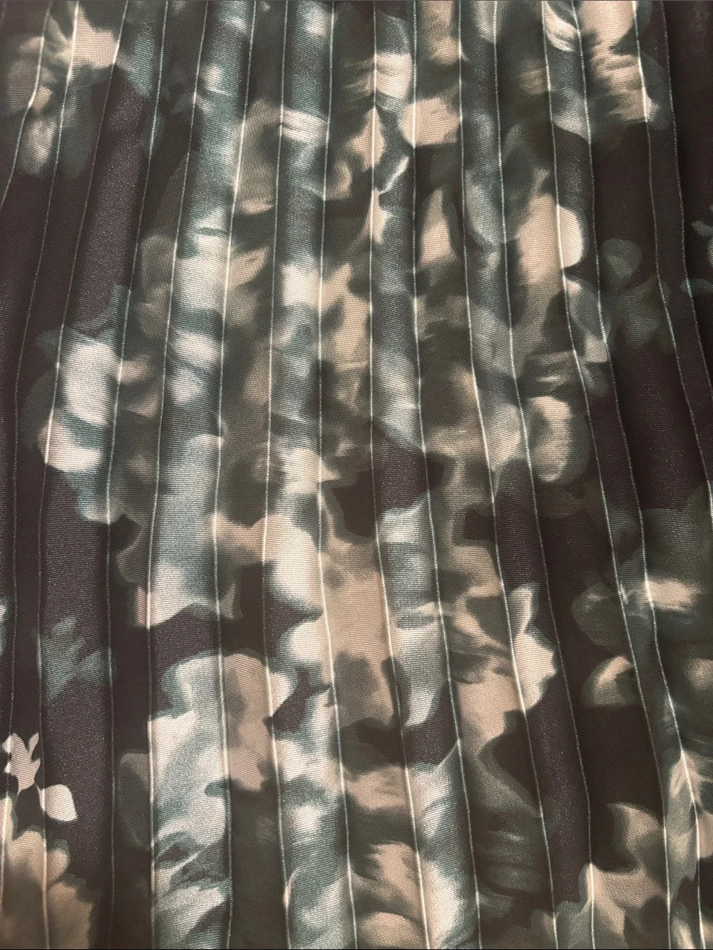 Scotch & Soda Black Pleated Midi Skirt with Teal & White Floral Print